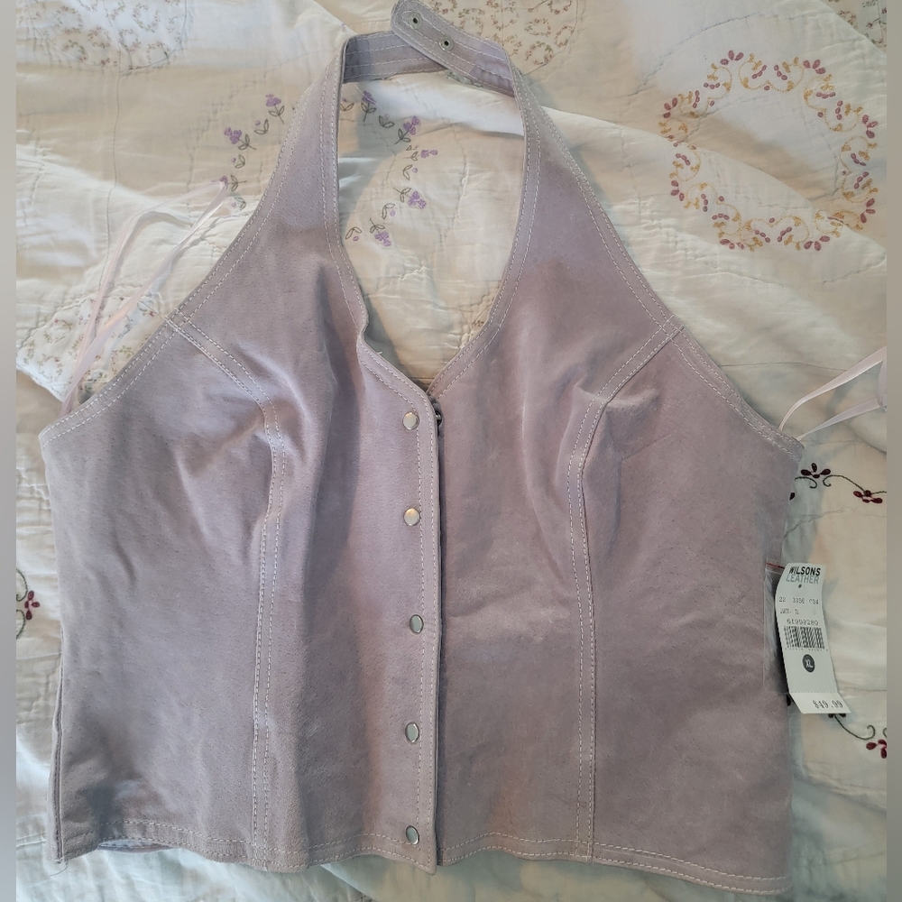 SOLD Wilsons Leather Halter top